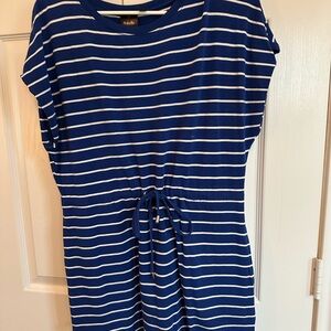 Rafaella Navy and White Striped Top